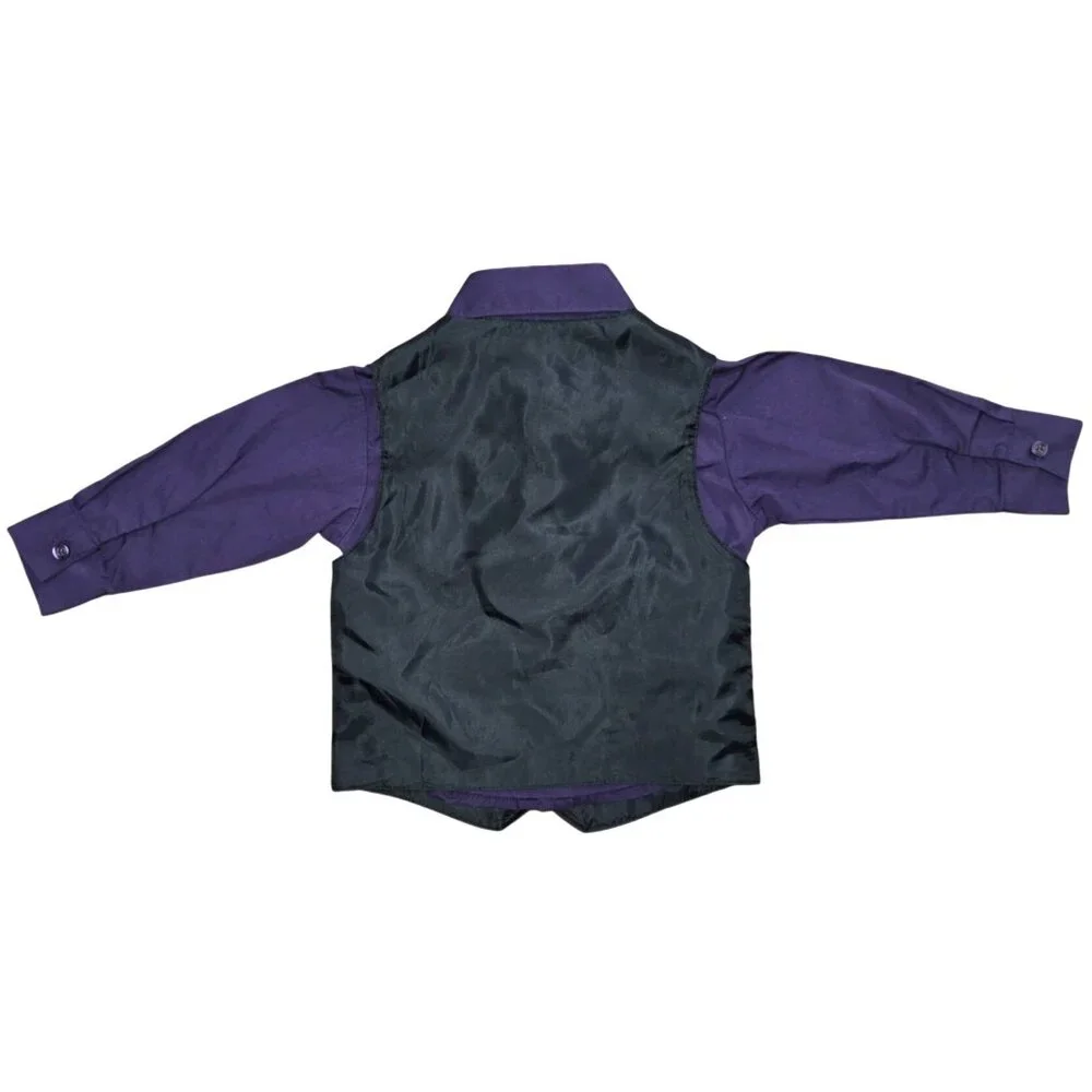 Dockers Boy's 3 Piece Formal Pinstripe Vest, Tie, & Dress Shirt Set 2T/2 Wedding - Picture 4 of 8